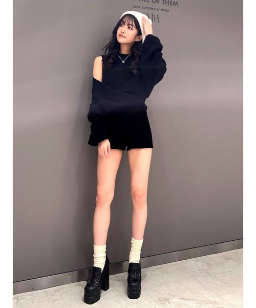 GYDA（ジェイダ）の「GYGY SOX（ソックス/靴下・レディース・アイボリー/ブラック・FREE）」の4枚目の写真