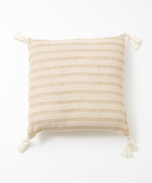 collex（コレックス）の「コットンジュートクッション 中材付き 45×45㎝（クッション/クッションカバー・レディース・アイボリー・フリー）」の4枚目の写真