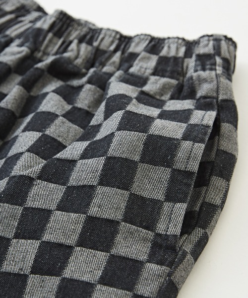 CUBE SUGAR(キューブシュガー)の「ブロッキングチェックジャガードデニムワークパンツ(デニムパンツ・レディース・インディゴブルー/ブラック・M/L)」の14枚目の写真