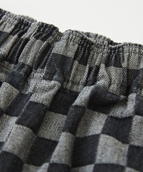 CUBE SUGAR(キューブシュガー)の「ブロッキングチェックジャガードデニムワークパンツ(デニムパンツ・レディース・インディゴブルー/ブラック・M/L)」の15枚目の写真