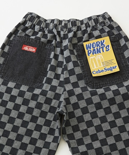 CUBE SUGAR(キューブシュガー)の「ブロッキングチェックジャガードデニムワークパンツ(デニムパンツ・レディース・インディゴブルー/ブラック・M/L)」の17枚目の写真