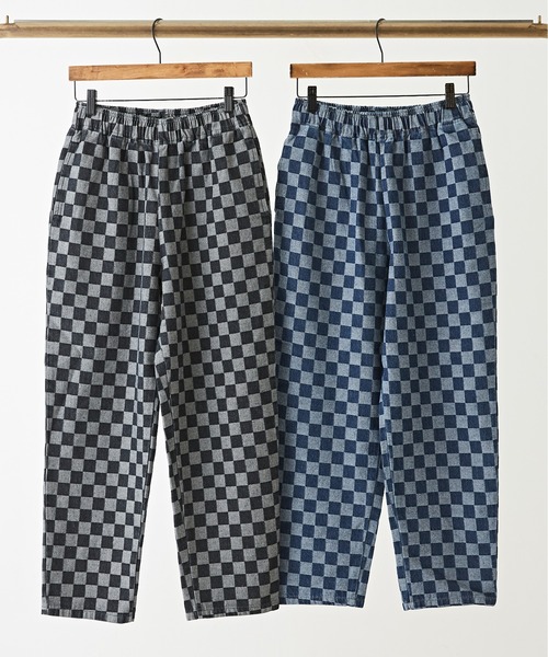 CUBE SUGAR(キューブシュガー)の「ブロッキングチェックジャガードデニムワークパンツ(デニムパンツ・レディース・インディゴブルー/ブラック・M/L)」の22枚目の写真
