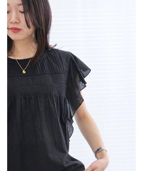 Samansa Mos2 blue（サマンサモスモスブルー）の「【Made in India】ピンタックフレアスリーブブラウス（シャツ/ブラウス・レディース・オフホワイト/ブルー/ブラック・F）」の10枚目の写真