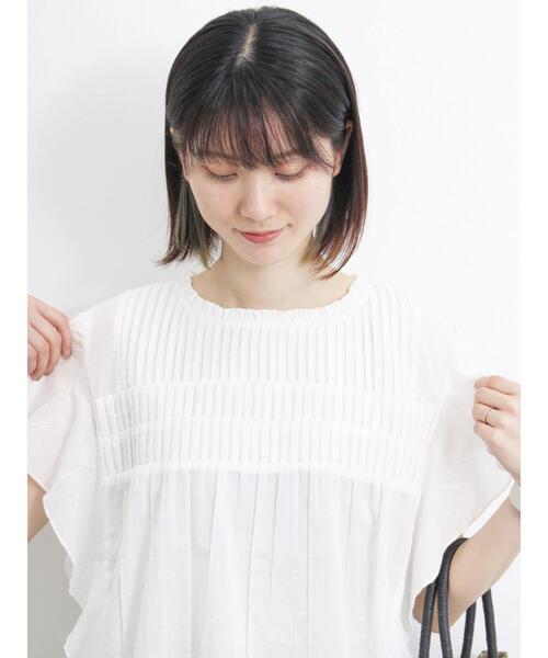 Samansa Mos2 blue（サマンサモスモスブルー）の「【Made in India】ピンタックフレアスリーブブラウス（シャツ/ブラウス・レディース・オフホワイト/ブルー/ブラック・F）」の20枚目の写真