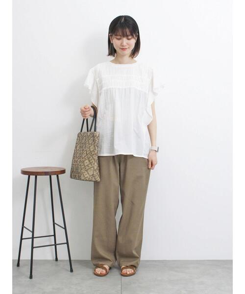 Samansa Mos2 blue（サマンサモスモスブルー）の「【Made in India】ピンタックフレアスリーブブラウス（シャツ/ブラウス・レディース・オフホワイト/ブルー/ブラック・F）」の22枚目の写真