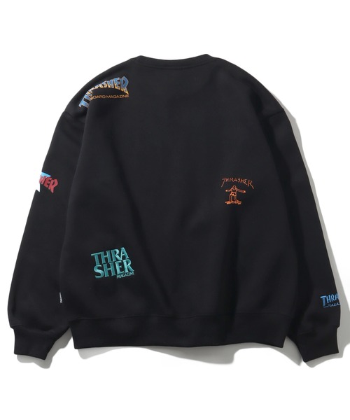 セール】【THRASHER/スラッシャー】裏起毛 総柄プリント＆刺繍