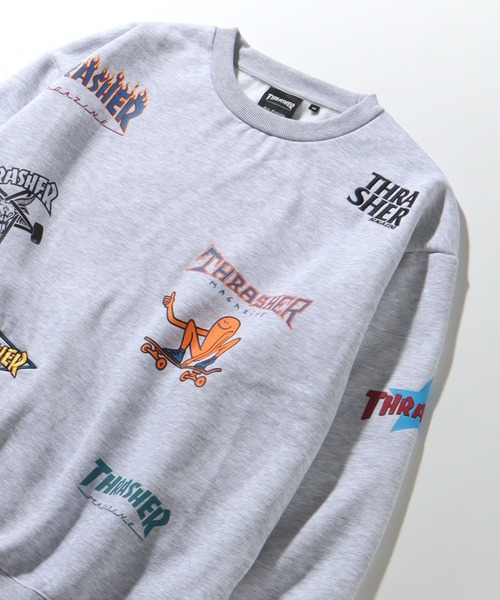 THRASHER(スラッシャー)の「【THRASHER/スラッシャー】裏起毛 総柄プリント&刺繍ロゴ クルーネック スウェット トレーナー(スウェット・メンズ・ネイビー/アッシュグレー/ホワイト/ブラック/グリーン・L/XL/M)」の13枚目の写真
