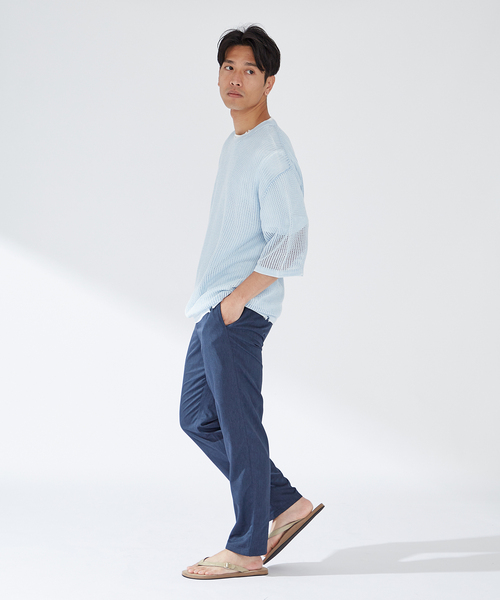 《追加》【機能性素材:COOLFIBER】イージーパンツ（スラックス）｜B.C STOCK（ベーセーストック）