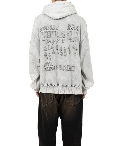 メゾン ミハラヤスヒロ Distressed Zip-up Hoodie 50 Maison MIHARA YASUHIRO ONLINE STORE（メゾンミハラヤスヒロ