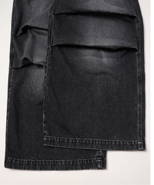 Jieda(ジエダ)の「PARACHUTE DENIM PANTS(デニムパンツ・メンズ・ブラック/インディゴブルー・1/2)」の11枚目の写真