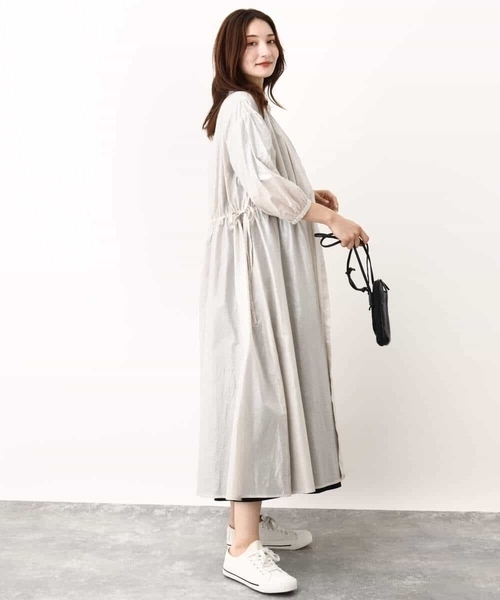 MK MICHEL KLEIN(エムケーミッシェルクラン)の「箔加工シャツワンピース(ワンピース・レディース・レッド/ブラウン/ベージュ・38)」の7枚目の写真