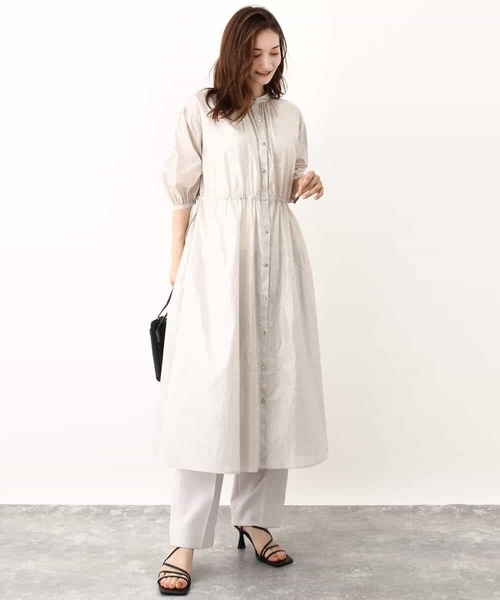 MK MICHEL KLEIN(エムケーミッシェルクラン)の「箔加工シャツワンピース(ワンピース・レディース・レッド/ブラウン/ベージュ・38)」の13枚目の写真