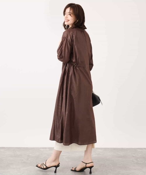 MK MICHEL KLEIN(エムケーミッシェルクラン)の「箔加工シャツワンピース(ワンピース・レディース・レッド/ブラウン/ベージュ・38)」の18枚目の写真