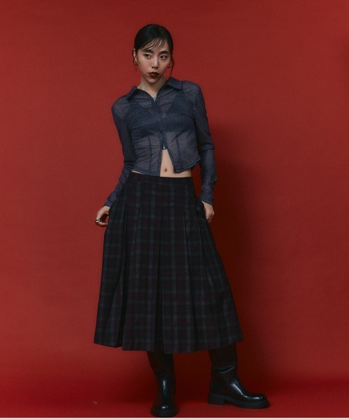 led.tokyo（レッドトウキョウ）の「【led.tokyo】シアージップトップス（Tシャツ/カットソー・レディース・ブラック/ブルー・FREE）」の10枚目の写真