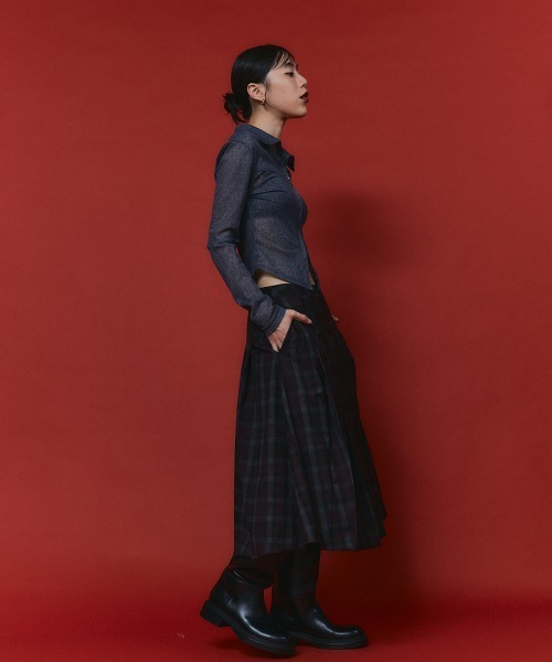 led.tokyo（レッドトウキョウ）の「【led.tokyo】シアージップトップス（Tシャツ/カットソー・レディース・ブラック/ブルー・FREE）」の11枚目の写真