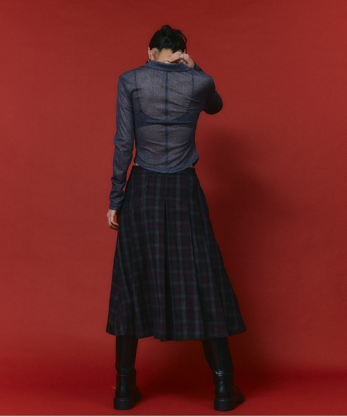 led.tokyo（レッドトウキョウ）の「【led.tokyo】シアージップトップス（Tシャツ/カットソー・レディース・ブラック/ブルー・FREE）」の13枚目の写真