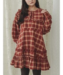 merry jenny | checkスクエアカラーミニワンピース(ワンピース)