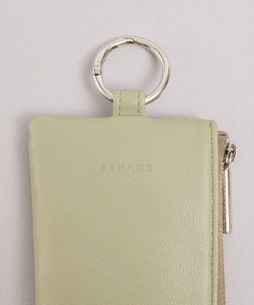 Rename(リネーム)の「Rename マルチコンパクト ポーチ キーケース チャーム コインケース カラビナ付き(コインケース・レディース・ミント/ブラック/グレイッシュベージュ/ライトブルー/ペールイエロー・FREE)」の12枚目の写真