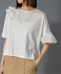 ランダムフリルシルケットTシャツ