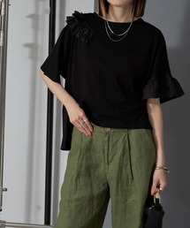 ランダムフリルシルケットTシャツ