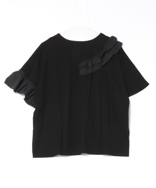 each（イーチ）の「ランダムフリルシルケットTシャツ（Tシャツ/カットソー・レディース・ブラック/ホワイト・FREE）」の8枚目の写真