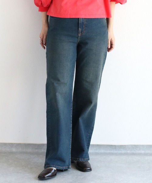 【セール】〈セットアップ対応〉ハイウエスト レギュラーストレートデニムパンツ（デニムパンツ）｜cepo（セポ）