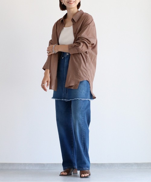 【セール】〈セットアップ対応〉ハイウエスト レギュラーストレートデニムパンツ（デニムパンツ）｜cepo（セポ）