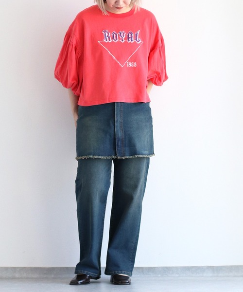 【セール】〈セットアップ対応〉ハイウエスト レギュラーストレートデニムパンツ（デニムパンツ）｜cepo（セポ）