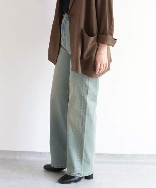 【セール】〈セットアップ対応〉ハイウエスト レギュラーストレートデニムパンツ（デニムパンツ）｜cepo（セポ）