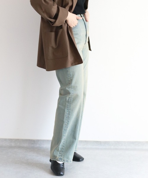 【セール】〈セットアップ対応〉ハイウエスト レギュラーストレートデニムパンツ（デニムパンツ）｜cepo（セポ）