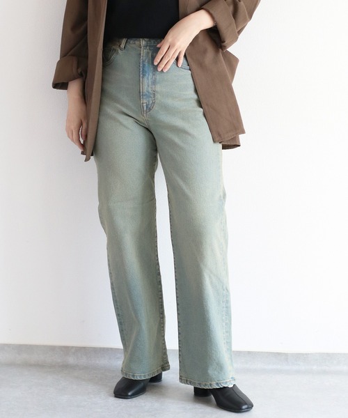 【セール】〈セットアップ対応〉ハイウエスト レギュラーストレートデニムパンツ（デニムパンツ）｜cepo（セポ）