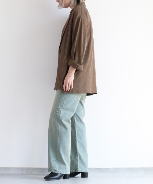 【セール】〈セットアップ対応〉ハイウエスト レギュラーストレートデニムパンツ（デニムパンツ）｜cepo（セポ）