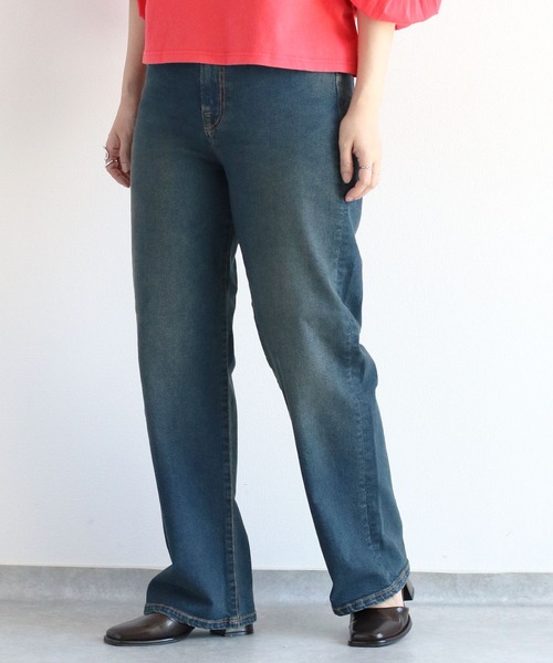 【セール】〈セットアップ対応〉ハイウエスト レギュラーストレートデニムパンツ（デニムパンツ）｜cepo（セポ）