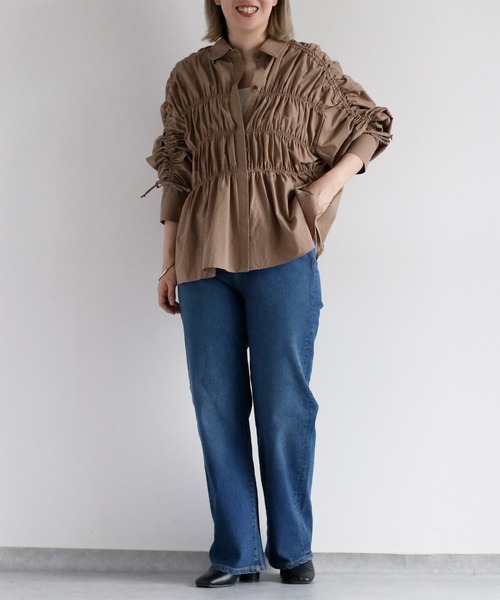 【セール】〈セットアップ対応〉ハイウエスト レギュラーストレートデニムパンツ（デニムパンツ）｜cepo（セポ）