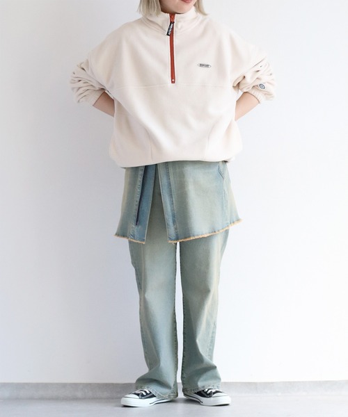 【セール】〈セットアップ対応〉ハイウエスト レギュラーストレートデニムパンツ（デニムパンツ）｜cepo（セポ）