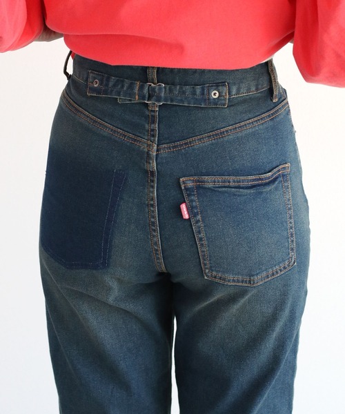 【セール】〈セットアップ対応〉ハイウエスト レギュラーストレートデニムパンツ（デニムパンツ）｜cepo（セポ）