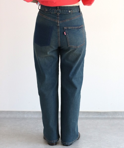 【セール】〈セットアップ対応〉ハイウエスト レギュラーストレートデニムパンツ（デニムパンツ）｜cepo（セポ）