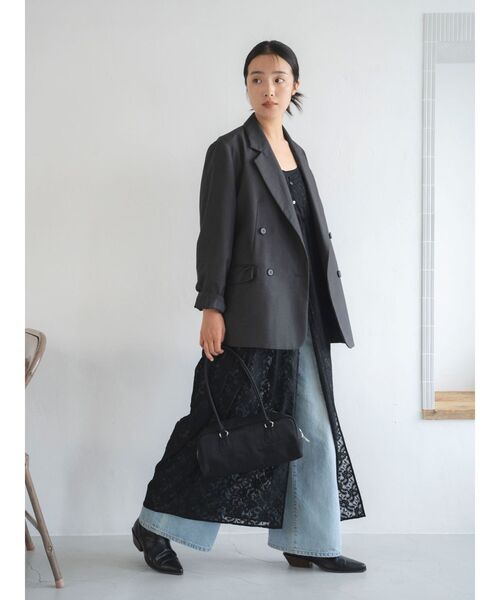 Ungrid（アングリッド）の「レースキャミワンピース（ワンピース・レディース・オフホワイト/ブラック・FREE）」の6枚目の写真