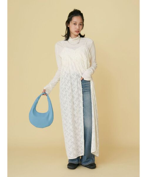 Ungrid（アングリッド）の「レースキャミワンピース（ワンピース・レディース・オフホワイト/ブラック・FREE）」の8枚目の写真