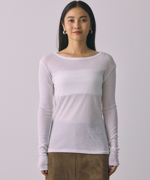 BABYLONE(バビロン)の「シアークルーネックプルオーバー(Tシャツ/カットソー・レディース・ホワイト/ブラック・フリー)」の16枚目の写真