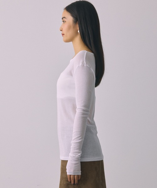 BABYLONE(バビロン)の「シアークルーネックプルオーバー(Tシャツ/カットソー・レディース・ホワイト/ブラック・フリー)」の17枚目の写真