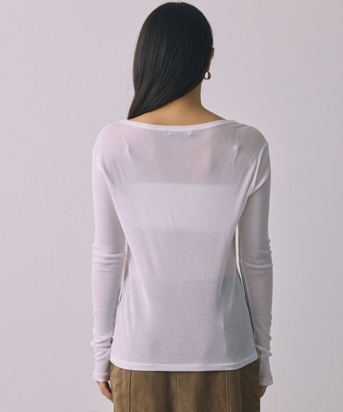 BABYLONE(バビロン)の「シアークルーネックプルオーバー(Tシャツ/カットソー・レディース・ホワイト/ブラック・フリー)」の18枚目の写真