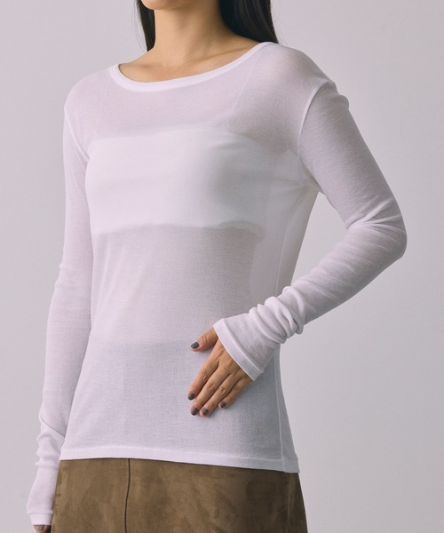 BABYLONE(バビロン)の「シアークルーネックプルオーバー(Tシャツ/カットソー・レディース・ホワイト/ブラック・フリー)」の21枚目の写真