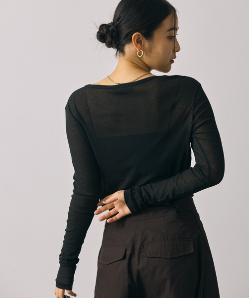 BABYLONE(バビロン)の「シアークルーネックプルオーバー(Tシャツ/カットソー・レディース・ホワイト/ブラック・フリー)」の10枚目の写真