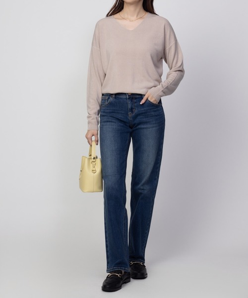 EDWIN（エドウィン）の「C17 BASIC REGULAR STRAIGHT DENIM CB343 ベーシックレギュラーストレート（デニムパンツ・レディース・ワンウォッシュ/ブルー/ダークインディゴブルー・26inch/27inch/28inch/29inch/30inch/31inch/32inch）」の12枚目の写真