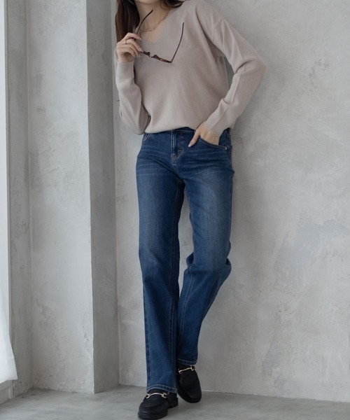 EDWIN（エドウィン）の「C17 BASIC REGULAR STRAIGHT DENIM CB343 ベーシックレギュラーストレート（デニムパンツ・レディース・ワンウォッシュ/ブルー/ダークインディゴブルー・26inch/27inch/28inch/29inch/30inch/31inch/32inch）」の16枚目の写真