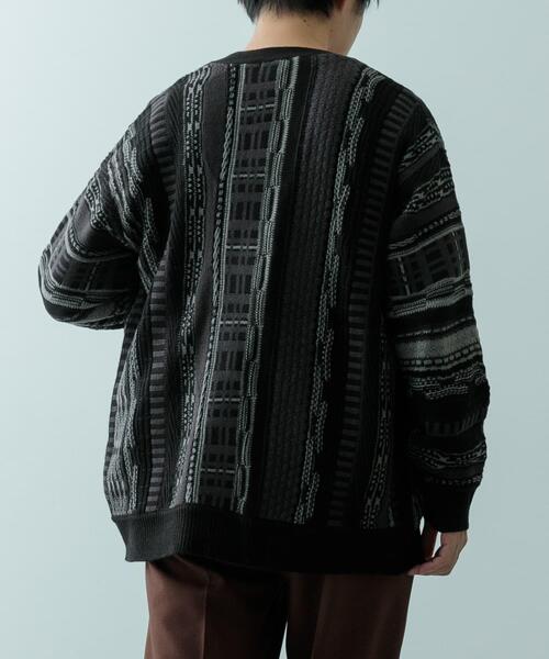 ITEMS URBANRESEARCH（アイテムズ アーバンリサーチ）の「マルチジャカード ニットカーディガン（カーディガン/ボレロ・メンズ・ブラウン/ブラック・MEDIUM/LARGE）」の6枚目の写真