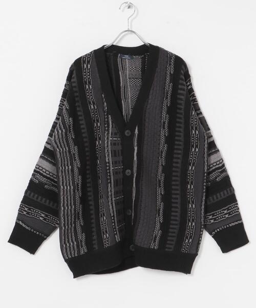 ITEMS URBANRESEARCH（アイテムズ アーバンリサーチ）の「マルチジャカード ニットカーディガン（カーディガン/ボレロ・メンズ・ブラウン/ブラック・MEDIUM/LARGE）」の8枚目の写真