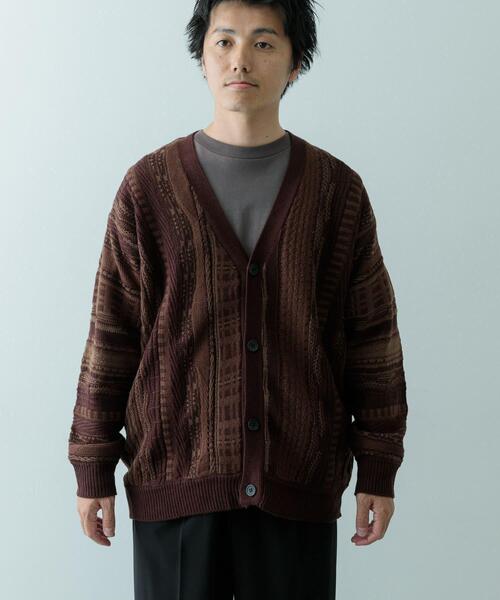 ITEMS URBANRESEARCH（アイテムズ アーバンリサーチ）の「マルチジャカード ニットカーディガン（カーディガン/ボレロ・メンズ・ブラウン/ブラック・MEDIUM/LARGE）」の13枚目の写真