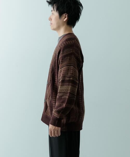 ITEMS URBANRESEARCH（アイテムズ アーバンリサーチ）の「マルチジャカード ニットカーディガン（カーディガン/ボレロ・メンズ・ブラウン/ブラック・MEDIUM/LARGE）」の14枚目の写真